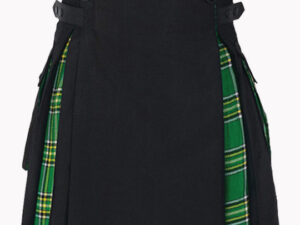 Black and Irish Green Tartan Hybrid Kilt