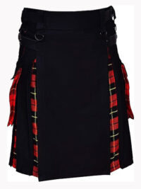 Black and Wallace Tartan Hybrid Kilt F