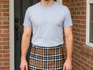 Camel Thomson Tartan Kilt | Classic Scottish Style